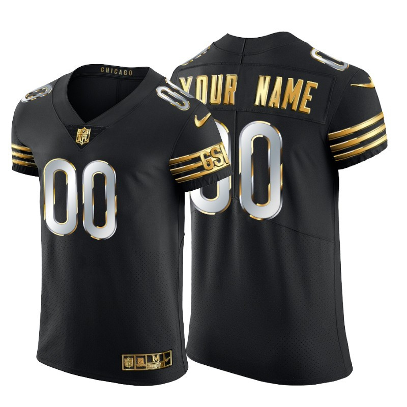 Chicago Bears Customized Men's Nike Black Edition Vapor Untouchable Elite NFL Jersey