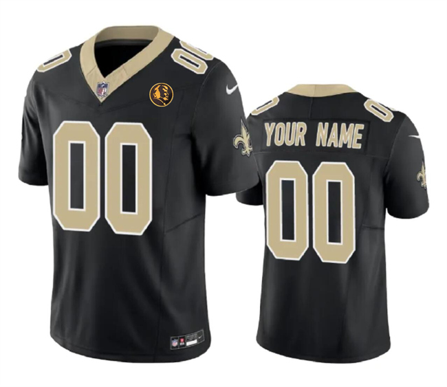 Men's New Orleans Saints Customized Black 2023 F.U.S.E. With John Madden Patch Vapor Limited Stitched Football Jersey