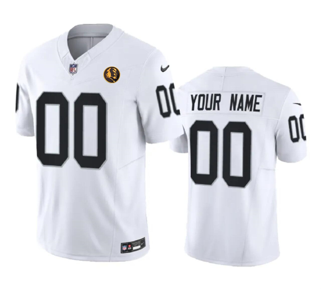 Men's Las Vegas Raiders Customized White 2023 F.U.S.E. With John Madden Patch Vapor Limited Stitched Football Jersey