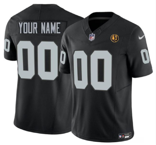 Men's Las Vegas Raiders Customized Black 2023 F.U.S.E. With John Madden Patch Vapor Limited Stitched Football Jersey