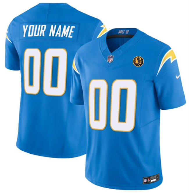 Men's Los Angeles Chargers Customized Light Blue 2023 F.U.S.E. With John Madden Patch Vapor Limited Stitched Football Jersey