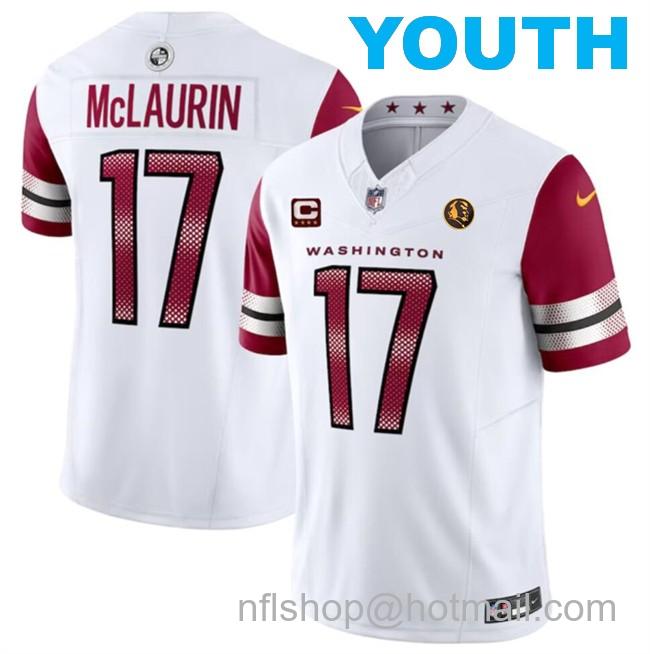 Youth Washington Commanders #17 Terry McLaurin 2023 F.U.S.E. With John Madden Patch Vapor Limited Stitched Football Jersey