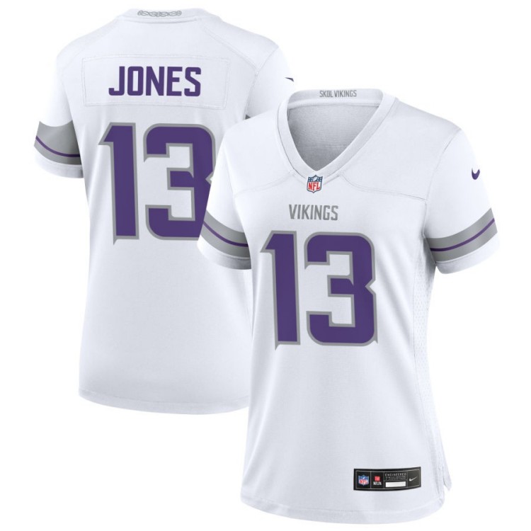 Women's Minnesota Vikings #13 Daniel Jones White Alternate NFL Nike Game Jersey