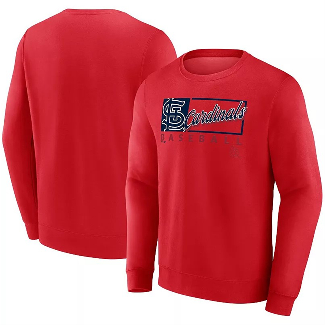 Men's St. Louis Cardinals Red Focus Fleece Pullover Sweatshirt