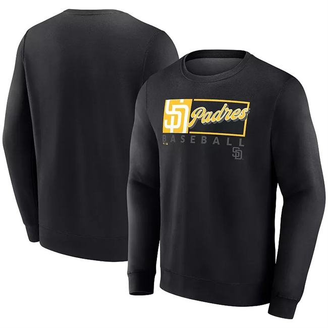 Men's San Diego Padres Black Focus Fleece Pullover Sweatshirt