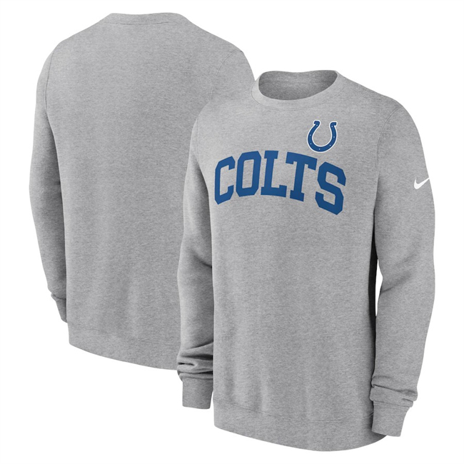 Men's Indianapolis Colts Heather Grey Club Pullover Sweatshirt