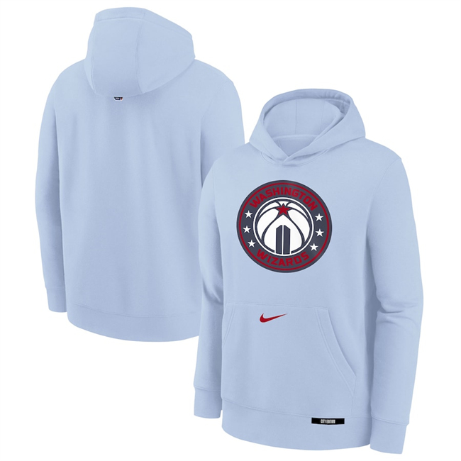 Men's Washington Wizards Light Blue 2024-25 City Edition Fleece Club Pullover Hoodie