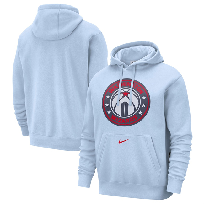 Men's Washington Wizards Light Blue 2024-25 City Edition Essential Club Pullover Hoodie