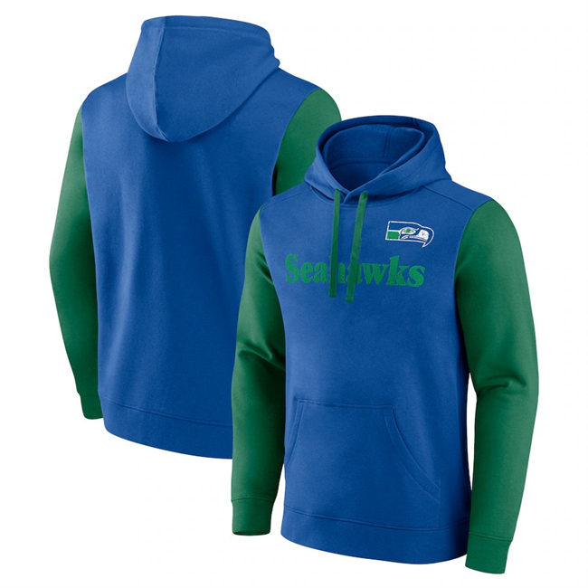 Men's Seattle Seahawks Blue Green Fleece Pullover Hoodie