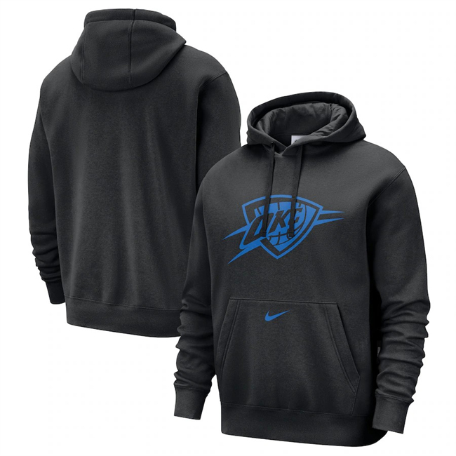 Men's Oklahoma City Thunder Black 2024-25 City Edition Essential Club Pullover Hoodie