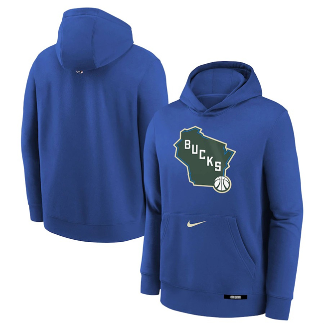 Men's Milwaukee Bucks Royal 2024-25 City Edition Club Fleece Pullover Hoodie