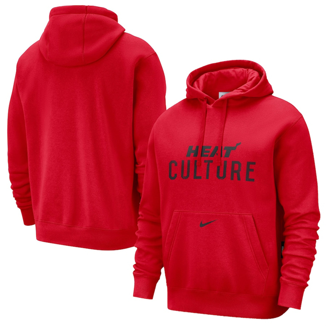 Men's Miami Heat Red 2024-25 City Edition Essential Club Pullover Hoodie