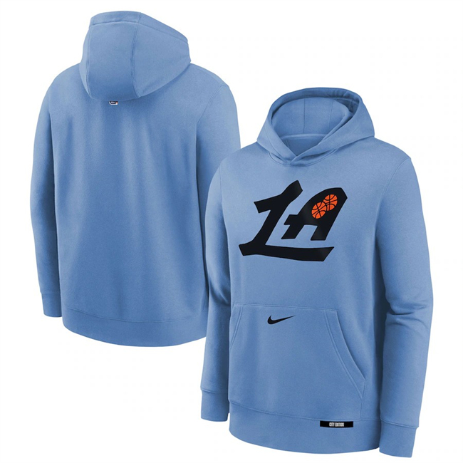 Men's Los Angeles Clippers Light Blue 2024-25 City Edition Fleece Club Pullover Hoodie