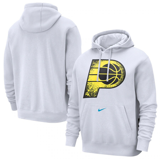 Men's Indiana Pacers White 2024-25 City Edition Essential Club Pullover Hoodie