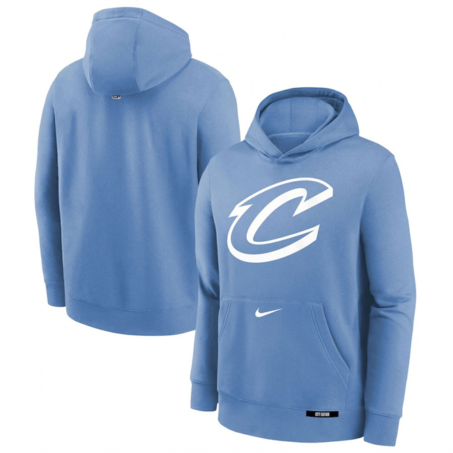 Men's Cleveland Cavaliers Light Blue 2024-25 City Edition Fleece Club Pullover Hoodie