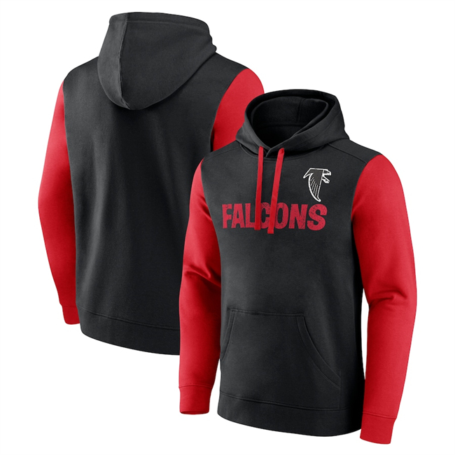 Men's Atlanta Falcons Black Red Fleece Pullover Hoodie