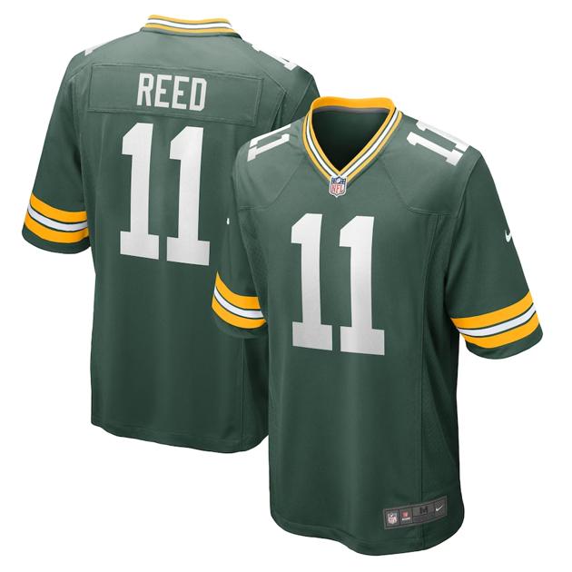 Men's Green Bay Packers #11 Jayden Reed Green Game Football Stitched Jersey