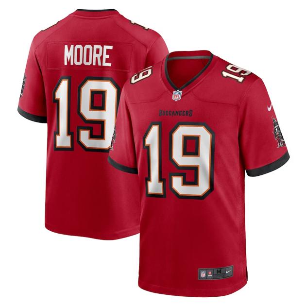 Men's Tampa Bay Buccaneers #19 David Moore Red Game Football Stitched Jersey