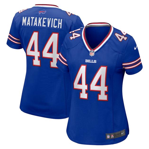 Women's Buffalo Bills #44 Tyler Matakevich Royal Game Football Stitched Jersey