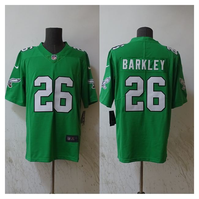 Men's Philadelphia Eagles #26 Saquon Barkley Green Throwback Vapor Untouchable Limited Stitched Football Jersey