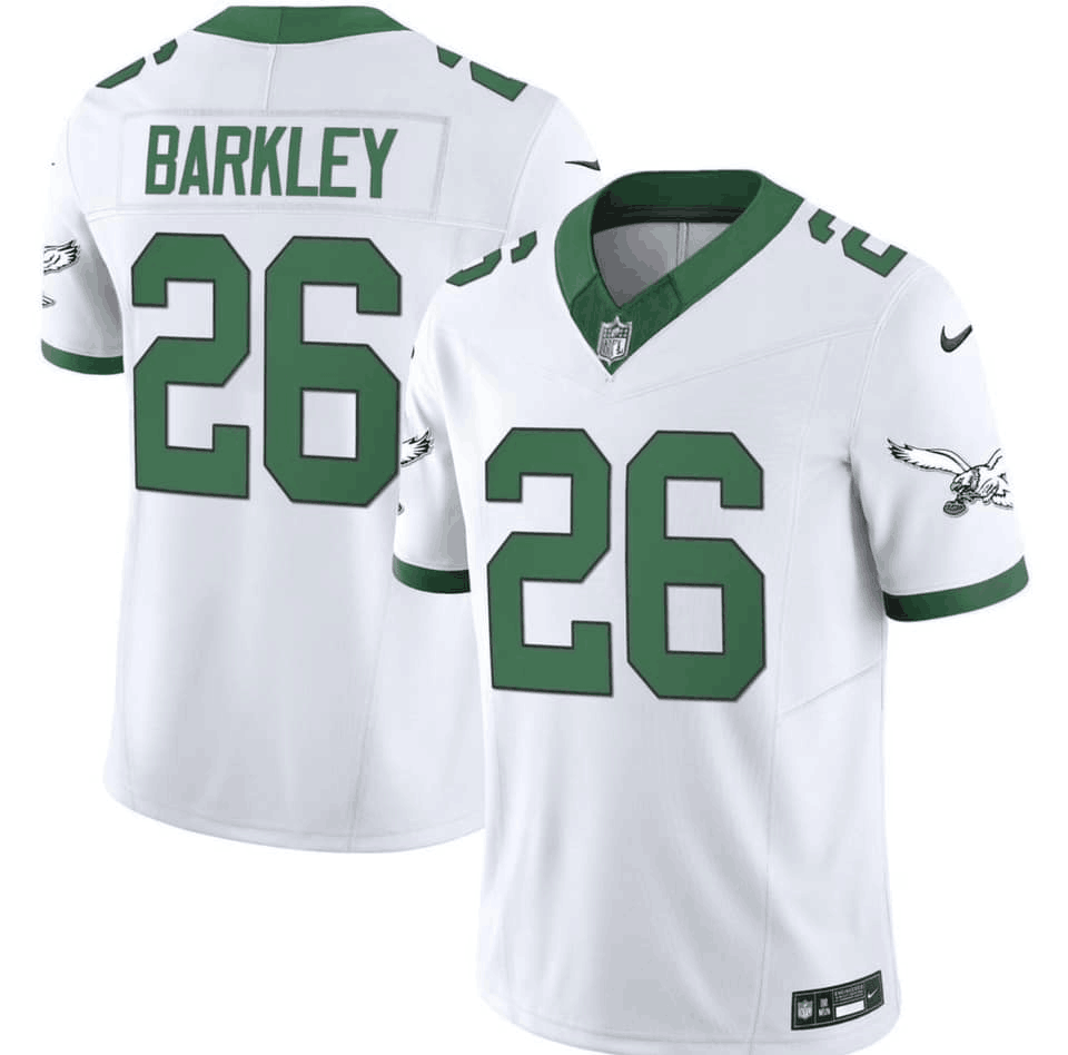 Men's Philadelphia Eagles #26 Saquon Barkley White 2023 F.U.S.E. Vapor Untouchable Throwback Stitched Football Jersey