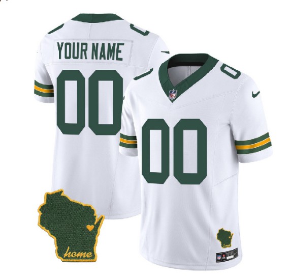 Women's Green Bay Packers ACTIVE PLAYER Custom White 2023 F.U.S.E. Home Patch Vapor Untouchable Limited Stitched Football Jersey(Run Small)