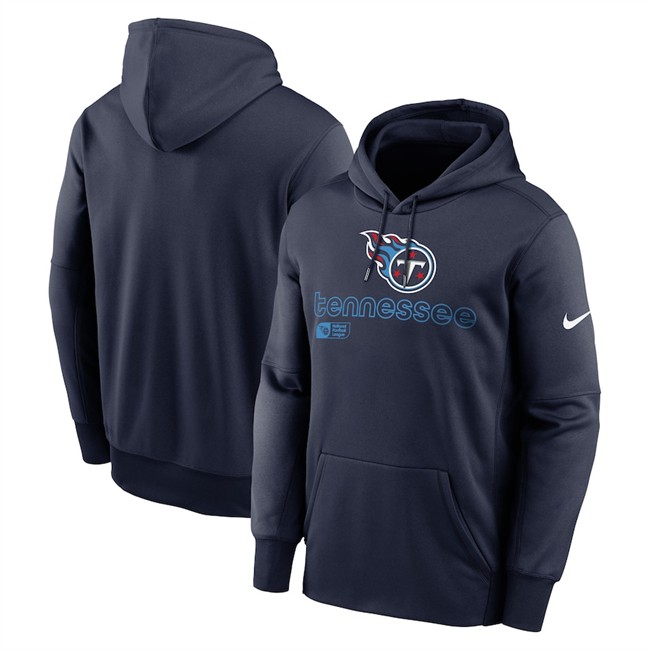 Men's Tennessee Titans Navy Performance Pullover Hoodie