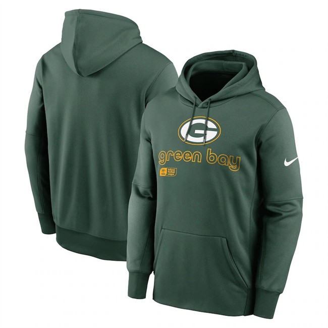 Men's Green Bay Packers Green Performance Pullover Hoodie