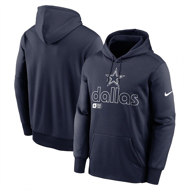 Men's Dallas Cowboys Navy Performance Pullover Hoodie