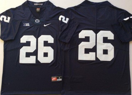 Men's Penn State Nittany Lions #26 Saquon Barkley Navy Without Name Stitched College Football Jersey