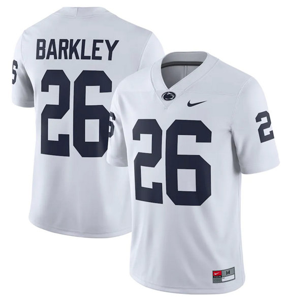 Men's Penn State Nittany Lions #26 Saquon Barkley White Stitched Jerseys