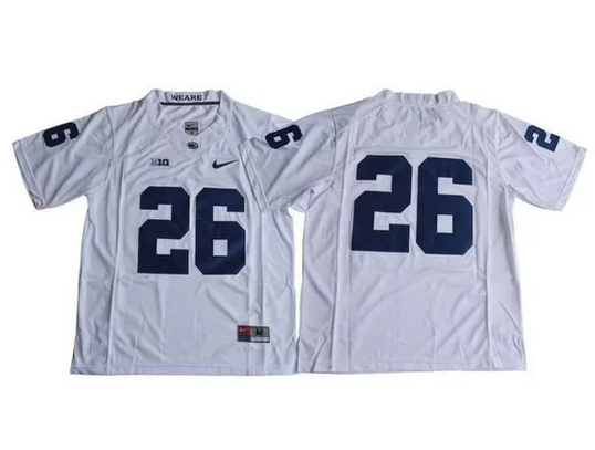 Men's Penn State Nittany Lions #26 Saquon Barkley White Without Name Stitched College Football Jersey