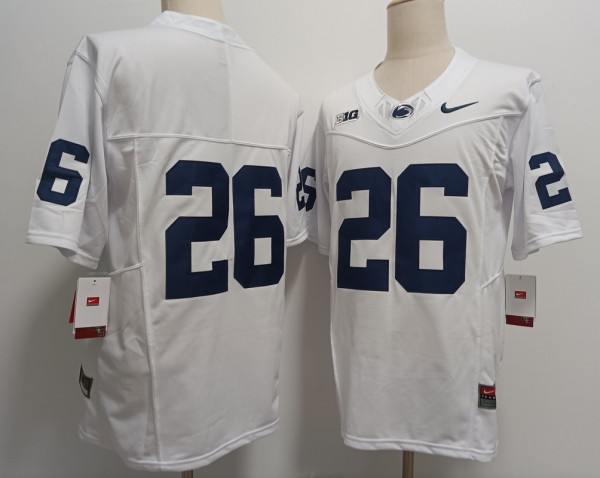 Youth Penn State Nittany Lions #26 Saquon Barkley Without Name White FUSE College Football Jersey