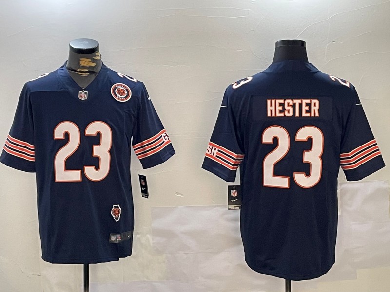 Men's Chicago Bears #23 Devin Hester Navy Vapor Untouchable Limited With Illinois and Team Patch Stitched Nike NFL Jersey (2006–2013)