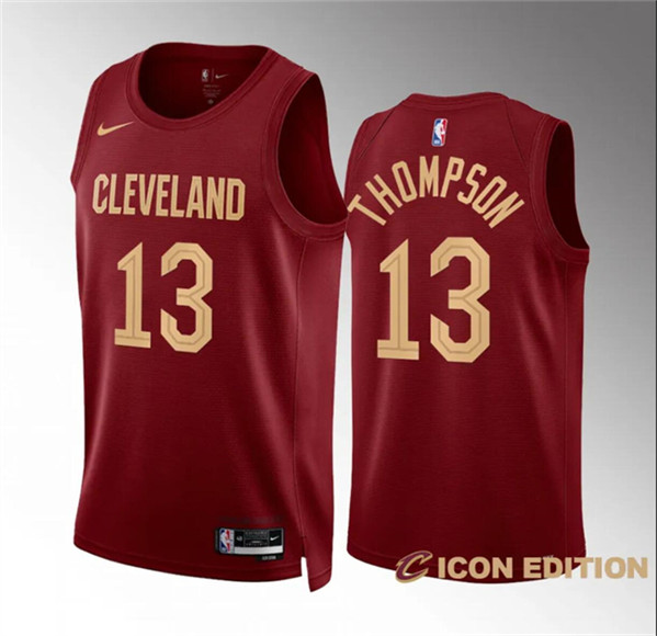 Men's Cleveland Cavaliers #13 Tristan Thompson Wine Icon Edition Stitched Jersey