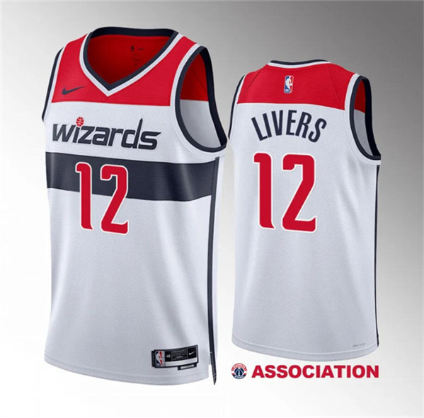 Men's Washington Wizards #12 Isaiah Livers White Association Edition Stitched Basketball Jersey