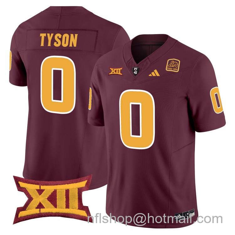 Men's Adidas Arizona State Sun Devils #0 Jordyn Tyson Maroon 2025 F.U.S.E. Vapor Limited College Big 12 Stitched Football Jersey