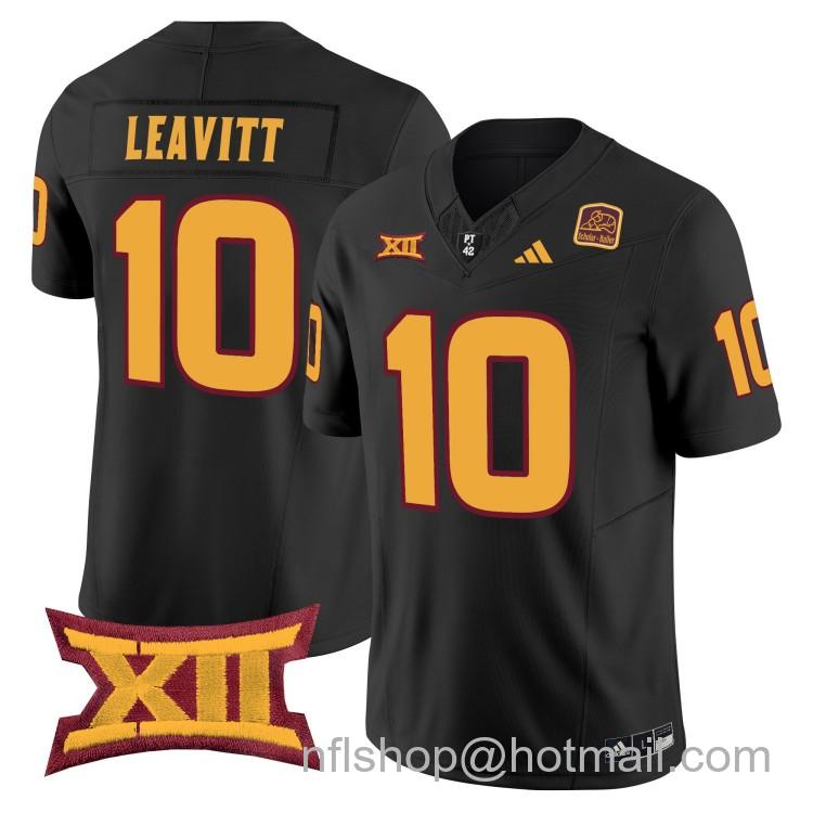 Men's Adidas Arizona State Sun Devils #10 Sam Leavitt Black 2025 F.U.S.E. Vapor Limited College Big 12 Stitched Football Jersey