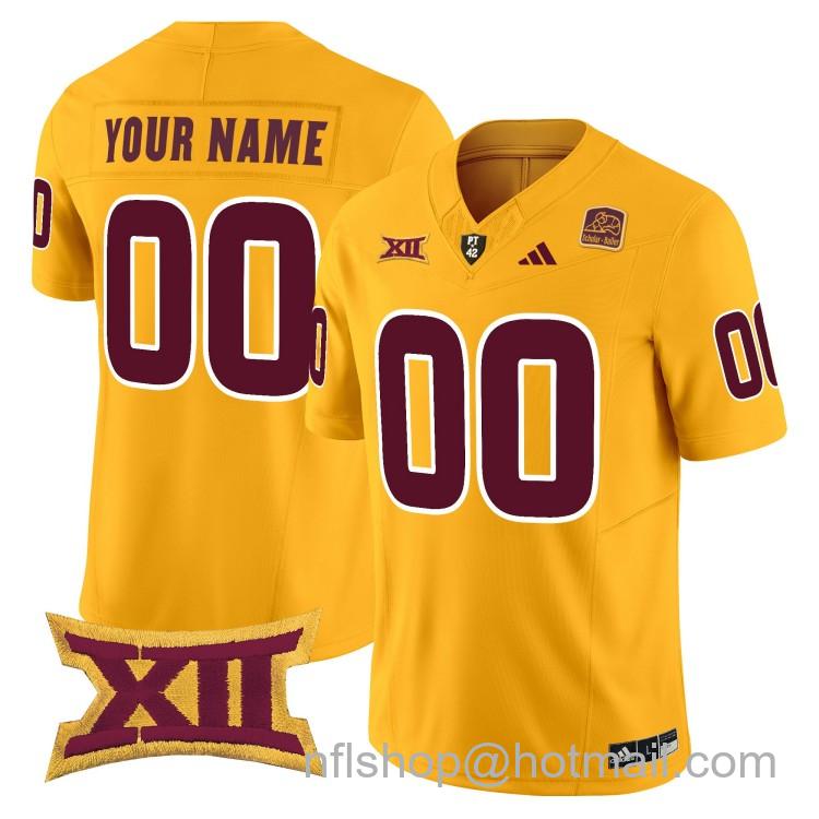 Custom Men's Adidas Arizona State Sun Devils Gold 2025 F.U.S.E. Vapor Limited College Big 12 Stitched Football Jersey