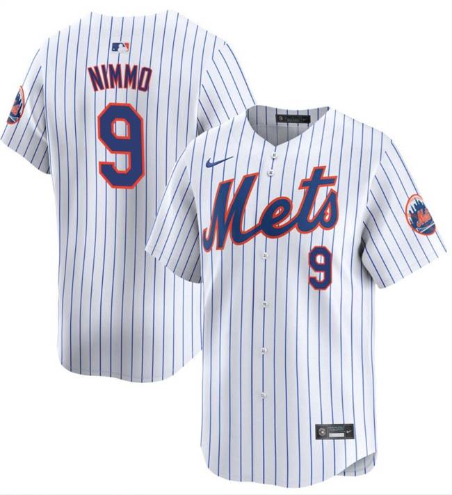 Youth New York Mets #9 Brandon Nimmo White 2024 Home Limited Stitched Baseball Jersey