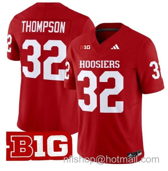 Men's Adidas Anthony Thompson Jersey #32 Indiana Hoosiers Vapor Limited College Football Stitched Crimson