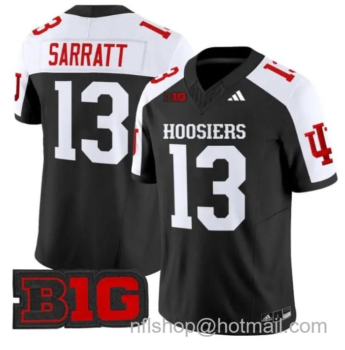 Men's Adidas Elijah Sarratt Jersey #13 Indiana Hoosiers Vapor Limited College Football Stitched Black Alternate