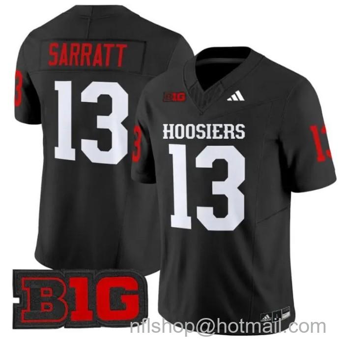 Men's Adidas Elijah Sarratt Jersey #13 Indiana Hoosiers Vapor Limited College Football Stitched Black