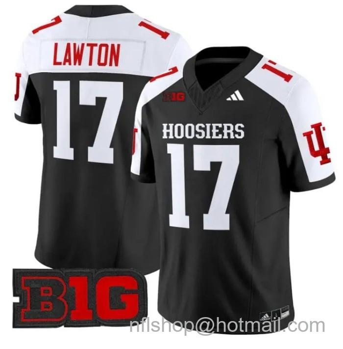 Men's Adidas Ty Son Lawton Jersey #17 Indiana Hoosiers Vapor Limited College Football Stitched Black Alternate