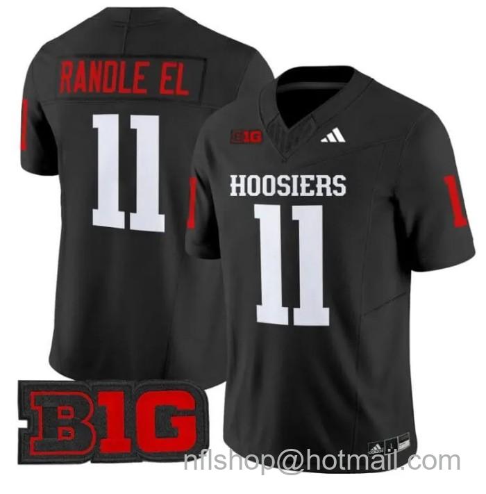 Men's Adidas Randle El Jersey #11 Indiana Hoosiers Vapor Limited College Football Stitched Black