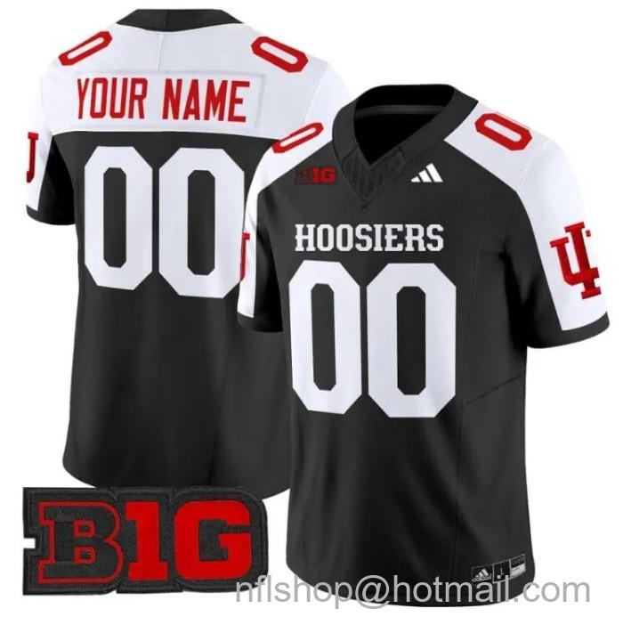 Men's Adidas Custom Indiana Hoosiers Jersey Name and Number Stitched Vapor Limited College Football Black Alternate