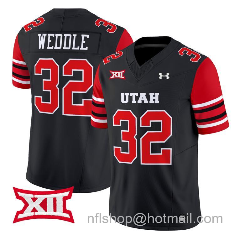 Men's Eric Weddle Jersey #32 Utah Utes Vapor Limited College Football Stitched Black