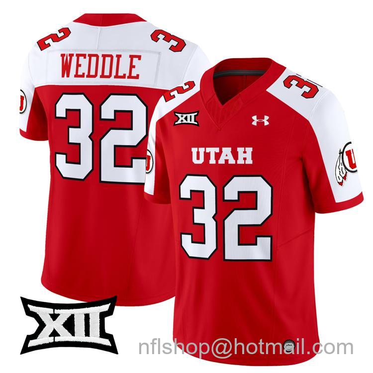 Men's Eric Weddle Jersey #32 Utah Utes Vapor Limited College Football Stitched Red Alternate