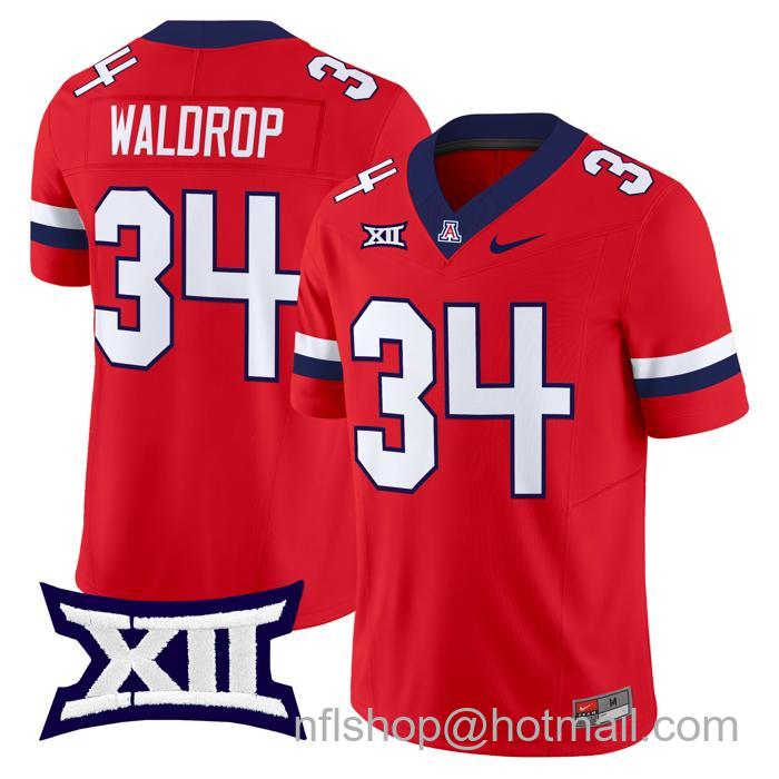 Men's Nike #34 Rob Waldrop Jersey Arizona Wildcats F.U.S.E. Vapor Limited College Football Red Stitched