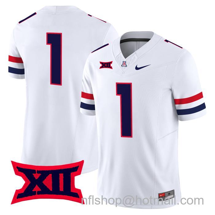 Men's Nike Arizona Wildcats #1 F.U.S.E. Vapor Limited College Football White Stitched Jersey